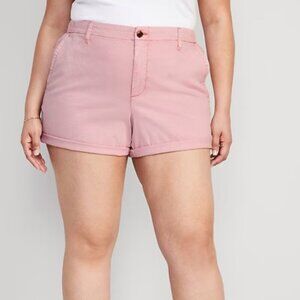 Old Navy High-Waisted Pull-On OGC Chino Shorts in Abalone Pink - Size XL